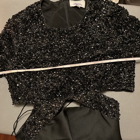 3.1 PHILLIP LIM Black Sequin Embellished Cutout Dress Size 10 Short Sleeve - Picture 17 of 17